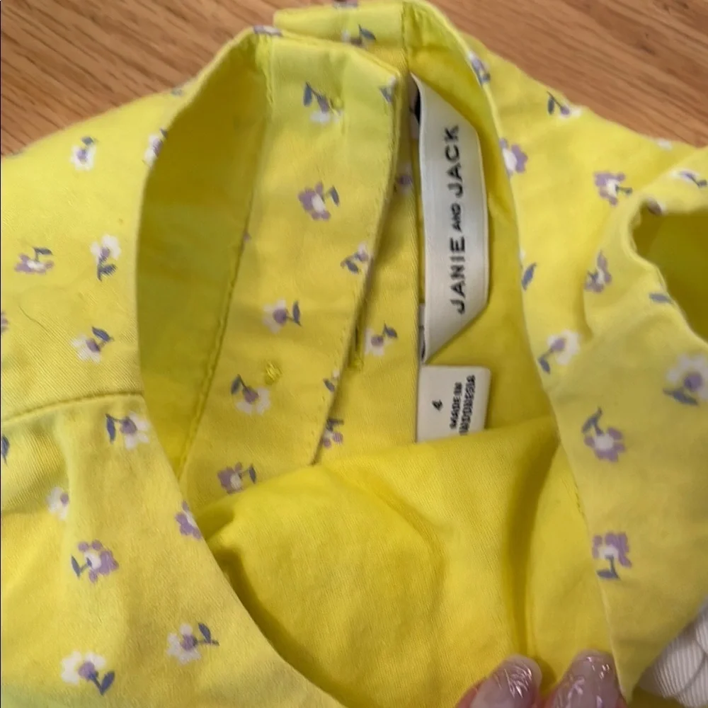 Janie and Jack Yellow Floral Tank Top with White Accent